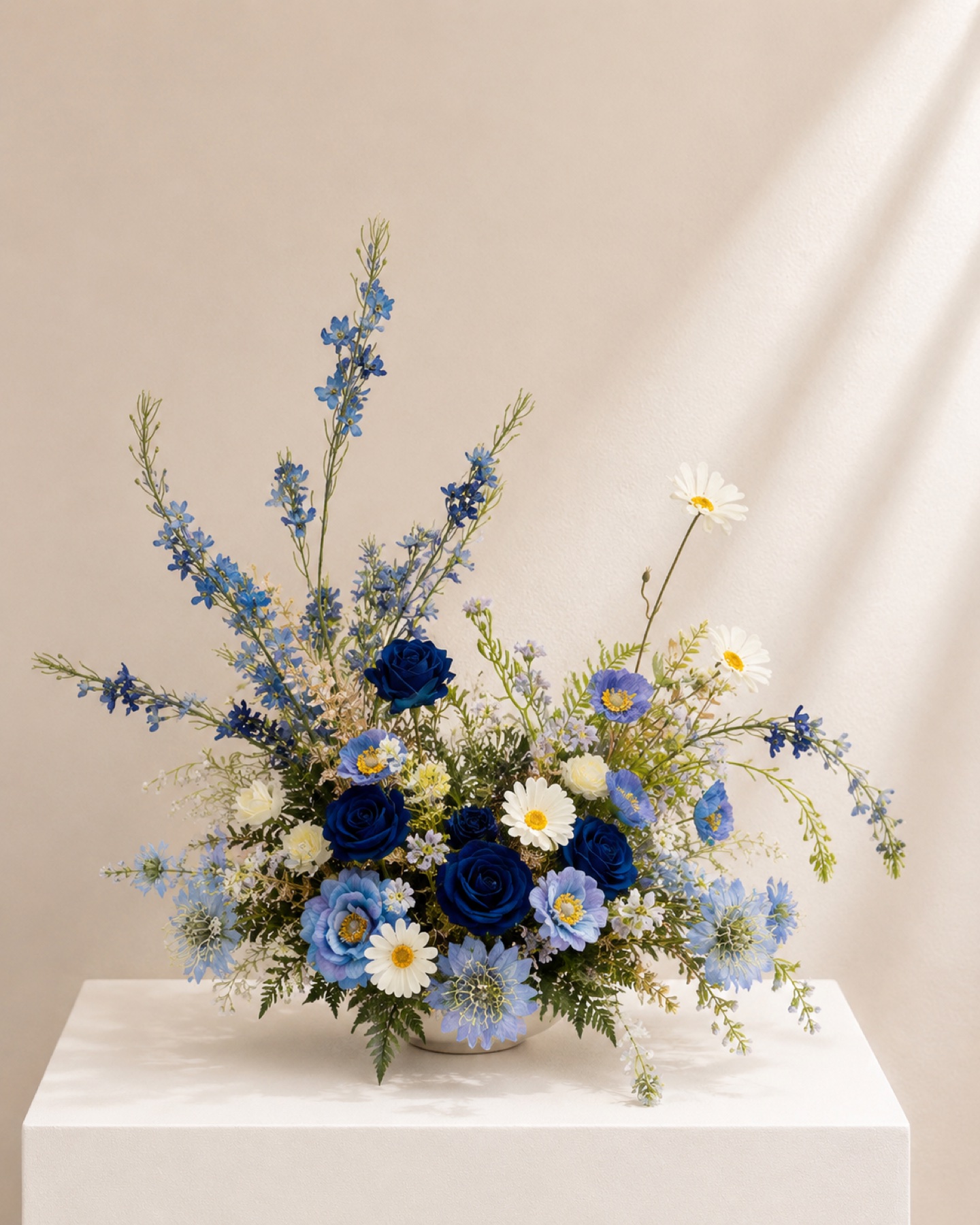 藍色桌上花藝